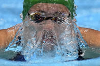 Tatjana Schoenmaker of South Africa swims in a women's 200-meter breaststroke semifinal at the 2020 Summer Olympics, Thursday, July 29, 2021, in Tokyo, Japan. (AP Photo/Matthias Schrader)