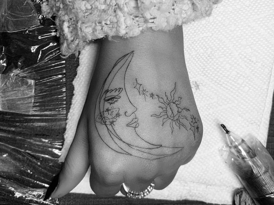 moon and stars tattoo ariana grande