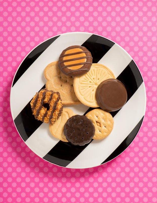 A variety of Girl Scouts cookies.