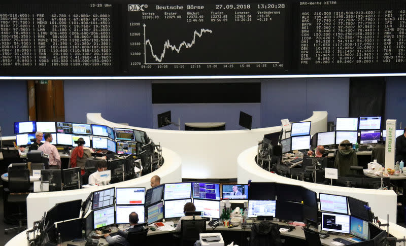 The German share price index DAX graph is pictured at the stock exchange in Frankfurt, Germany, September 27, 2018. REUTERS/Staff