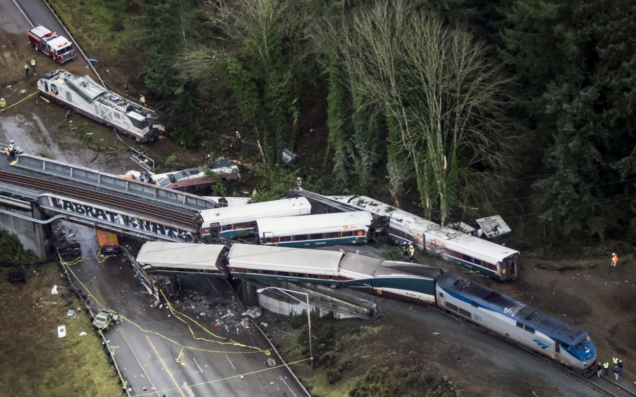 The scene of the train crash in Washington state - The Seattle Times