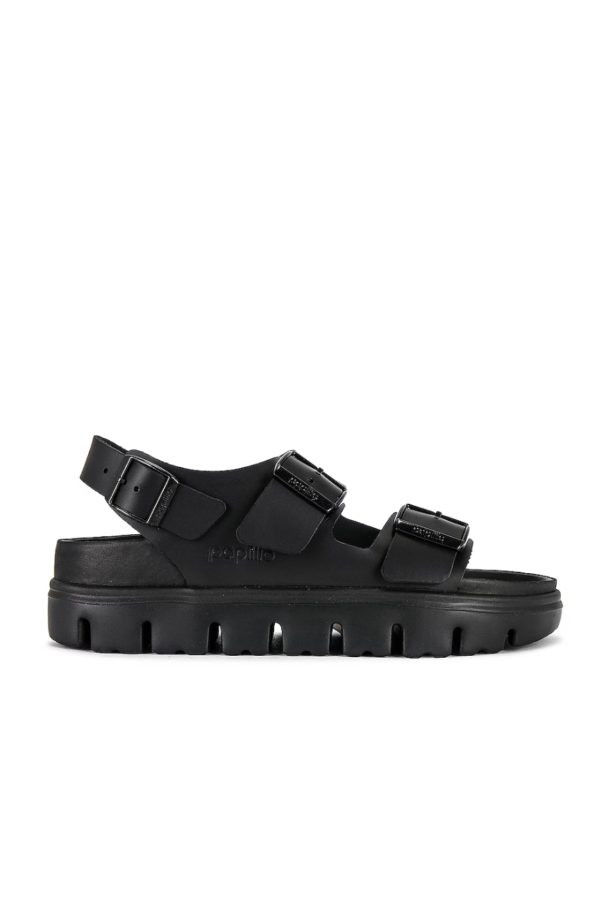 <p><a href="https://go.redirectingat.com?id=74968X1596630&url=https%3A%2F%2Fwww.revolve.com%2Fbirkenstock-milano-exquisite-chunky-sandal-in-black-leather%2Fdp%2FBIRR-WZ135%2F%3Fd%3DWomens%26page%3D1%26lc%3D24%26itrownum%3D6%26itcurrpage%3D1%26itview%3D05&sref=https%3A%2F%2F" rel="nofollow noopener" target="_blank" data-ylk="slk:Shop Now;elm:context_link;itc:0;sec:content-canvas" class="link ">Shop Now</a></p><p>Milano Exquisite Chunky Sandal</p><p>Revolve</p><p>$220.00</p>