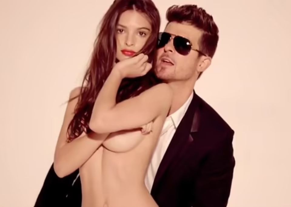 Emily was naked during the filming of 'Blurred Lines'