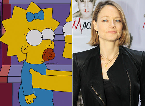 Several celebrity guests have voices Maggie Simpson on "The Simpsons." In addition to Jodie Foster, James Earl Jones and Elizabeth Taylor have voiced or provided noises for the youngest "Simpsons" child.
