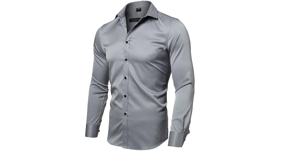 INFLATION Men's Dress Shirts Slim Fit Long Sleeve