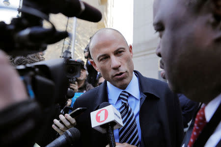 Stormy Daniels' attorney Michael Avenatti leaves federal court in the Manhattan borough of New York, U.S., April 26, 2018. REUTERS/Lucas Jackson