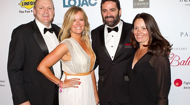 Billy Brownless and Garry Lyon are pictured here with their ex-wives.