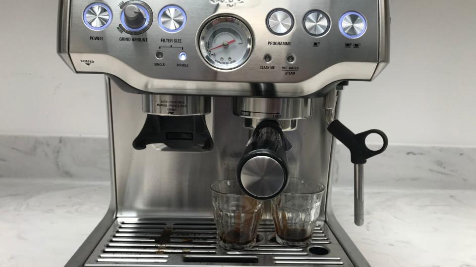 Breville Barista Express making espresso