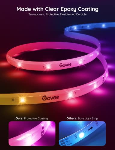 Govee 16.4ft RGBIC LED Strip Lights, WiFi Color Changing LED Lights Segmented Control, Work with Alexa and Google Assistant, Music LED Lights for Bedroom, Kitchen, Christmas Party