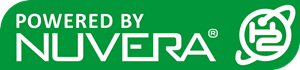 Nuvera logo. Hyster empty container handler and terminal tractor powered by Nuvera fuel cells.