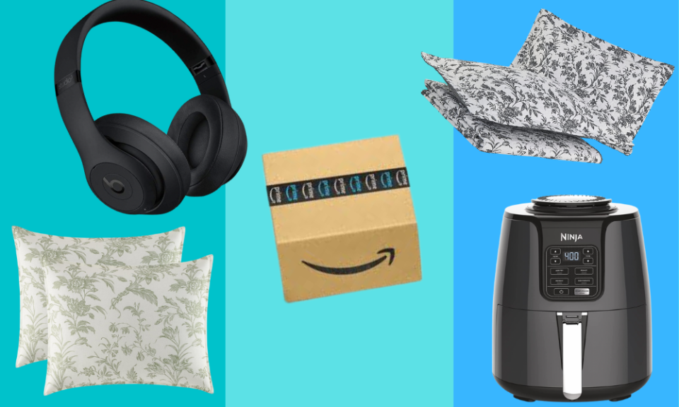 Prime Day 2022 is coming. headphones, pillows, box, air fryer