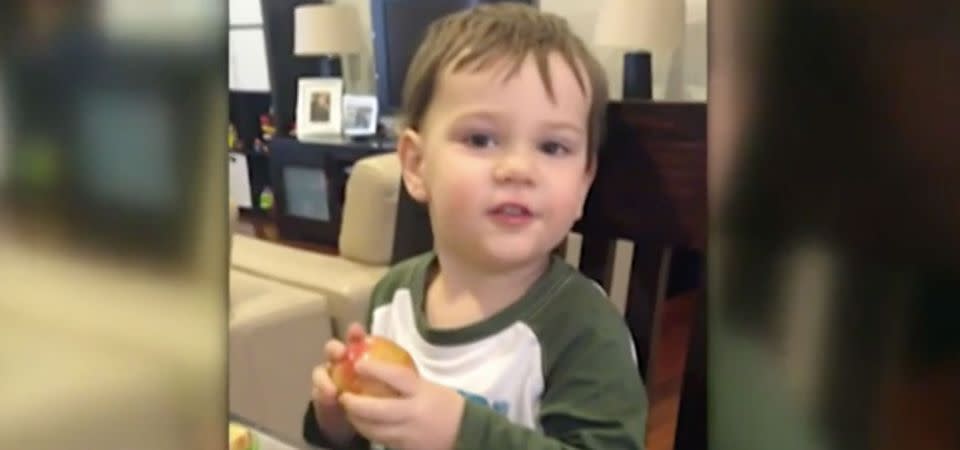 Lachlan had come down with a fever and a rash. Source: 7 News