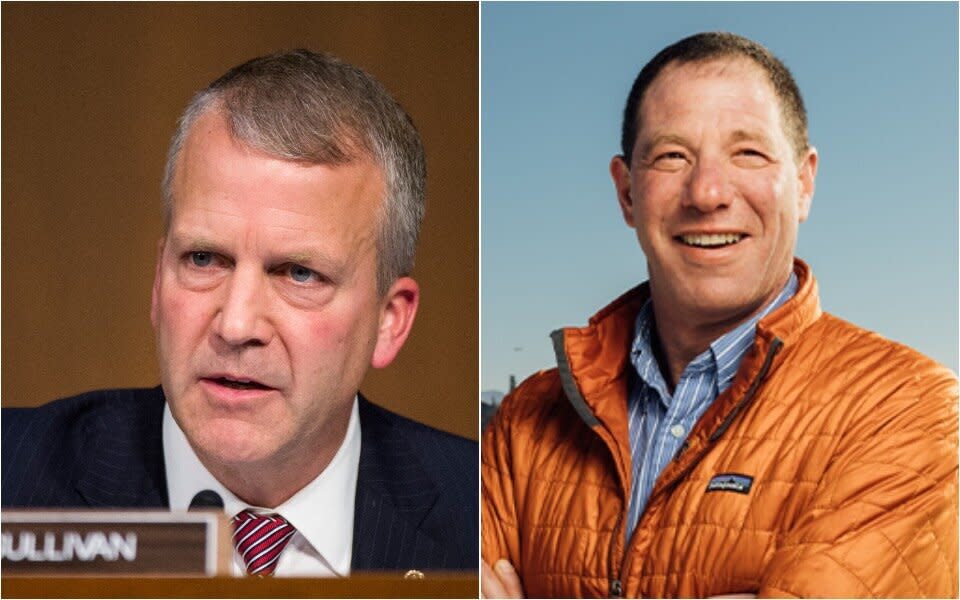 Mine executives said they were counting on Sen. Dan Sullivan (R-Alaska), left, who is being by challenged by Dr. Al Gross, an independent, to remain silent about Pebble Mine. (Photo: Getty Images/Dr. Al Gross for Senate)