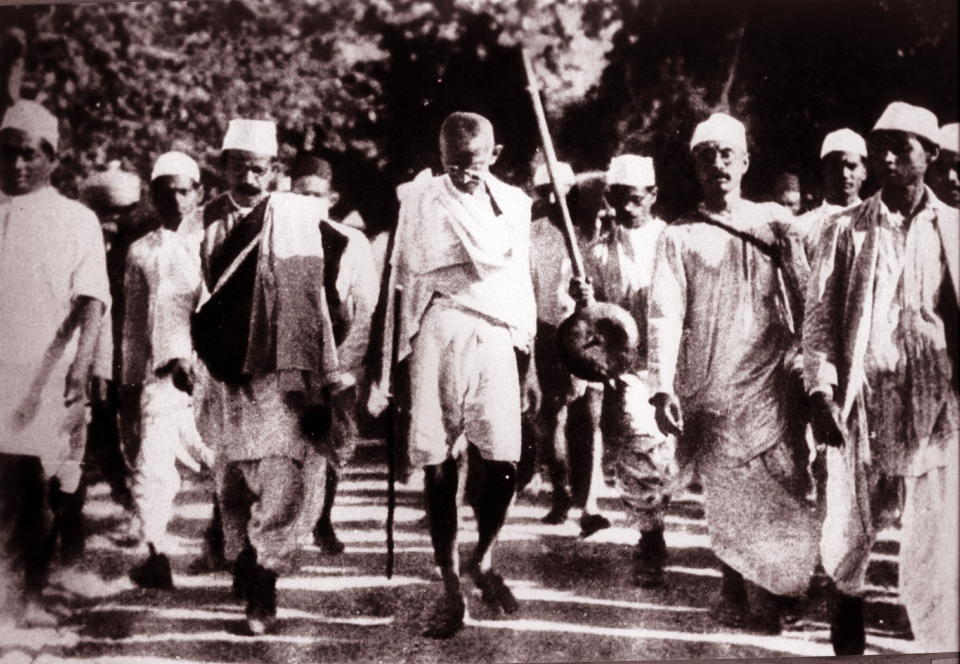 Mohandas Karamchand Gandhi (1869  30 January 1948) preeminent leader of Indian independence movement in British-ruled India. (Photo by: Universal History Archive/Universal Images Group via Getty Images)