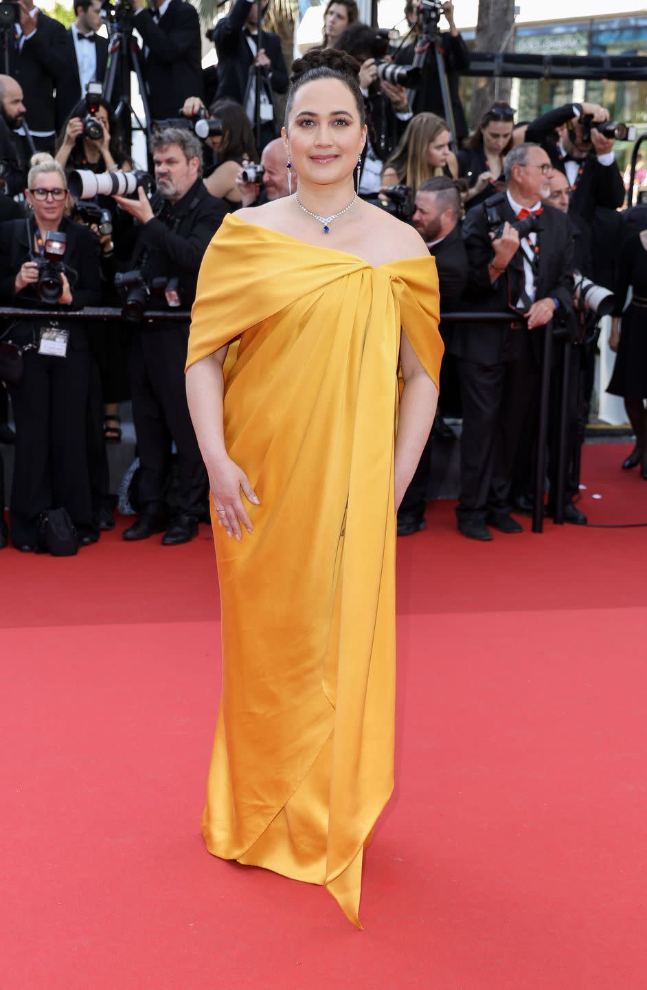 cannes, france may 17 lily gladstone attends the kinds of kindness red carpet at the 77th annual cannes film festival at palais des festivals on may 17, 2024 in cannes, france photo by mike marslandwireimage