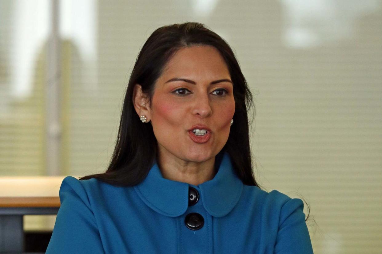 Home Secretary Priti Patel visits Chessington School in Chessington: PA