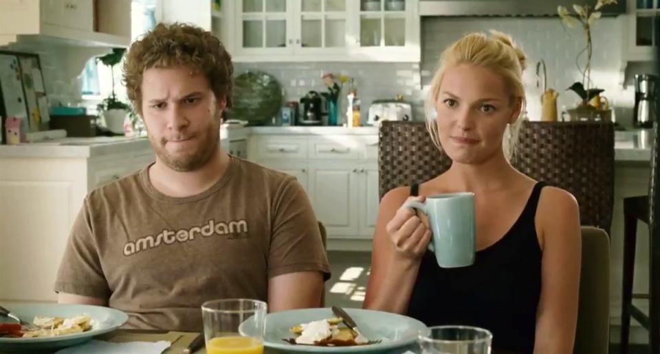 <p>Judd Apatow’s comedy romance was a big hit back in the day, and it’s interesting to see how Seth Rogen and Katherine Heigl’s careers have gone in complete opposite paths. Credit: Universal. </p>