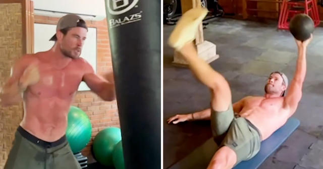 Chris Hemsworth's fans go wild over X-rated detail in workout