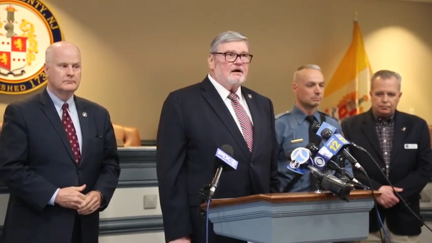 Morris County Prosecutor Robert Carroll at a press conference announcing the a murder/suicide of a family that occurred in Roxbury.