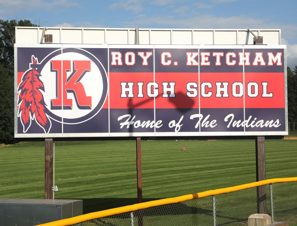 A billboard at Roy C. Ketcham High School in Wappingers Falls on July 17, 2020.