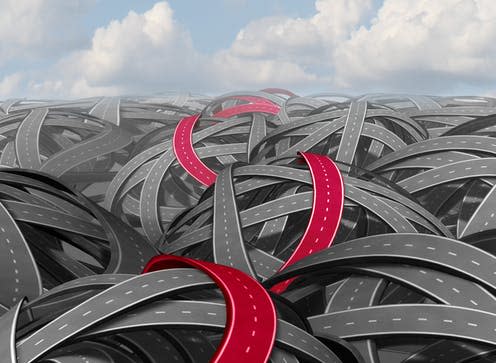 <span class="caption">The right road. </span> <span class="attribution"><a class="link " href="https://www.shutterstock.com/image-illustration/red-success-path-concept-group-tangled-247069960?src=VFojwEgBNslkKbbknC28lA-1-99" rel="nofollow noopener" target="_blank" data-ylk="slk:Lightspring;elm:context_link;itc:0;sec:content-canvas">Lightspring</a></span>