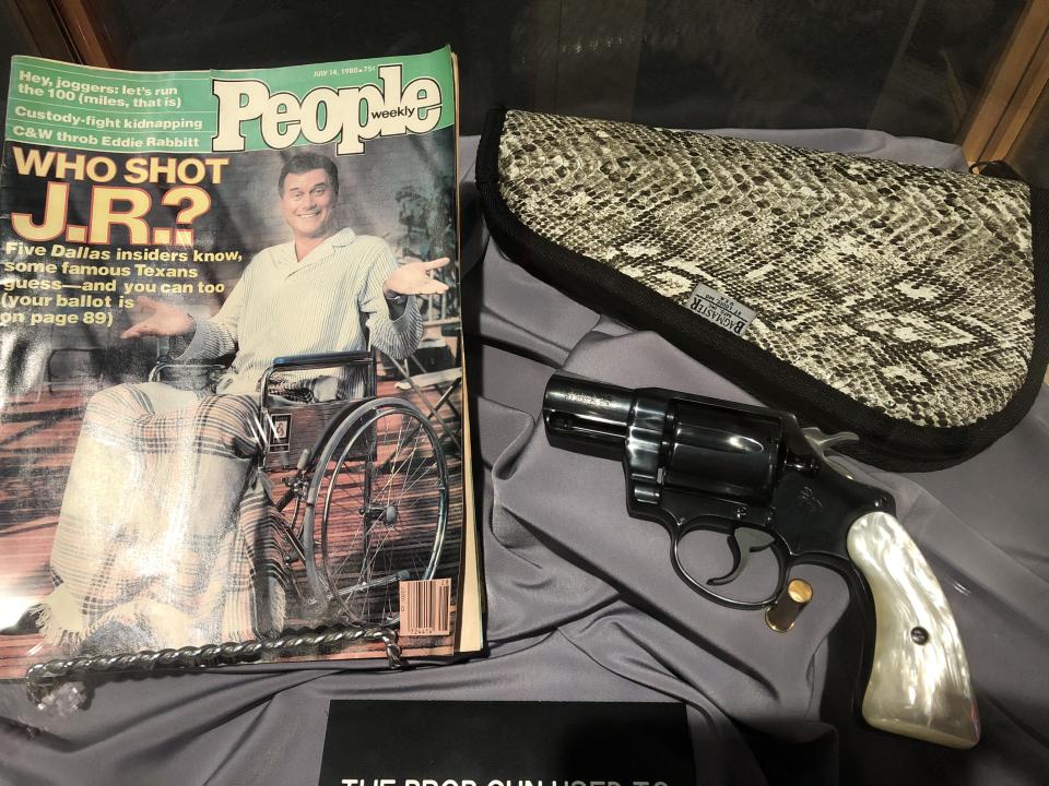 The gun that shot J.R. is now on display at Southfork Ranch. (Photo: Southfork Ranch)