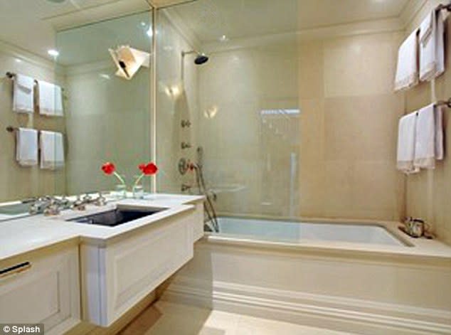 With its generous proportions, the bathtub seems designed for two.