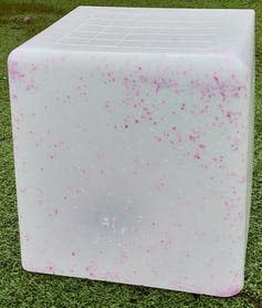 <span class="caption">Plastic block made with 10% recycled plastics.</span> <span class="attribution"><span class="source">© Sibele Cestari</span>, <span class="license">Author provided</span></span>