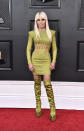 Donatella Versace llega a la 64ta entrega anual de los premios Grammy, el domingo 3 de abril de 2022 en Las Vegas. (Foto por Jordan Strauss/Invision/AP)