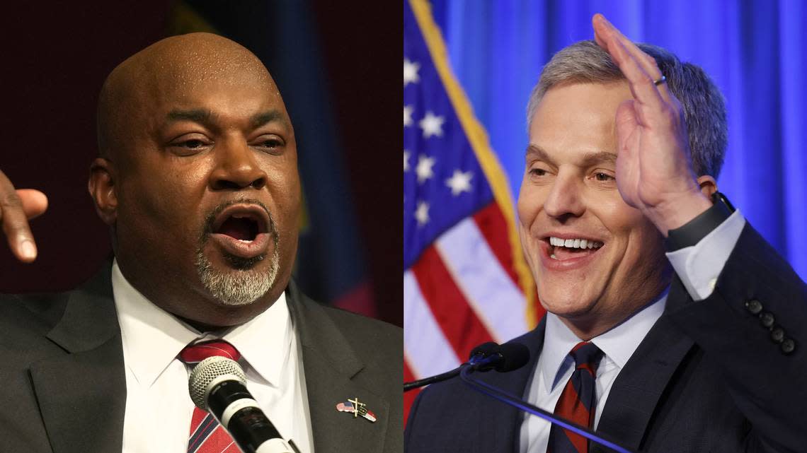 North Carolina Lt. Gov. Mark Robinson (left) will face N.C. Attorney General Josh Stein (right) in the race for governor.