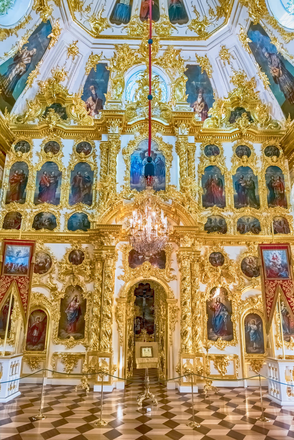 Inside the Church of Grand Palace in Peterhof, St Petersburg