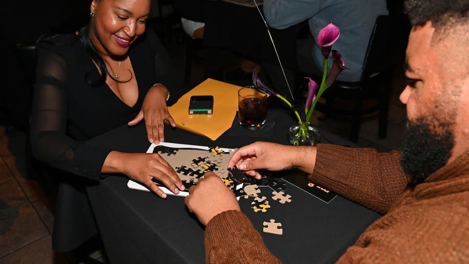 Attendees participate in a speed dating event inspired By Prime Video's "Mr. & Mrs. Smith" in Atlanta, Georgia. - Paras Griffin/Getty Images for Prime Video