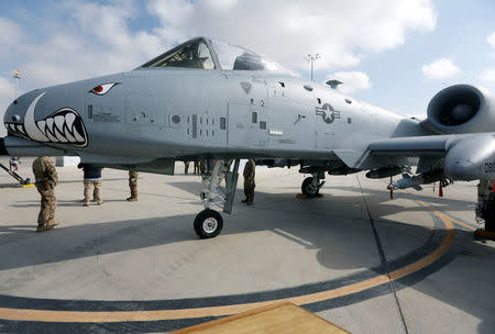 U.S. A-10 aircraft is seen, one of a squadron that has arrived to step up the fight against the Taliban, at the Kandahar air base, Afghanistan January 23, 2018. REUTERS/Omar Sobhani