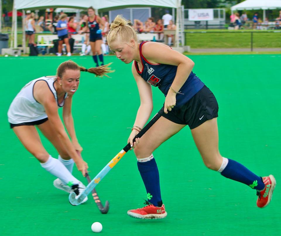 Roz Maciejewski of Honesdale has signer a National Letter of Intent to attend Temple University next fall where she's be a member of the field hockey team. She is pictured here driving downfield at the 2023 USA Field Hockey Nexus Championships.