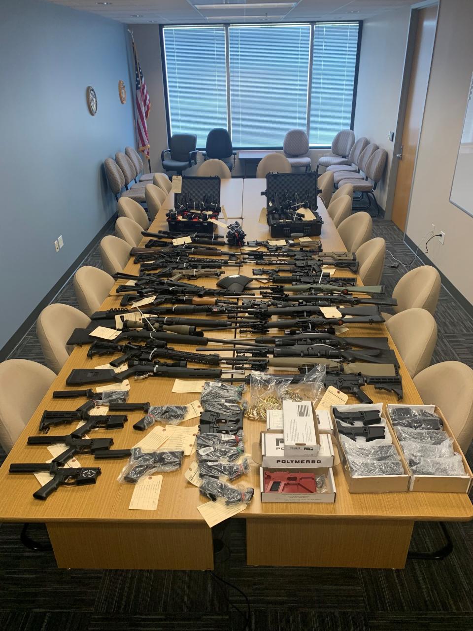 Dozens of homemade firearms and components found at a Salem home in 2022.