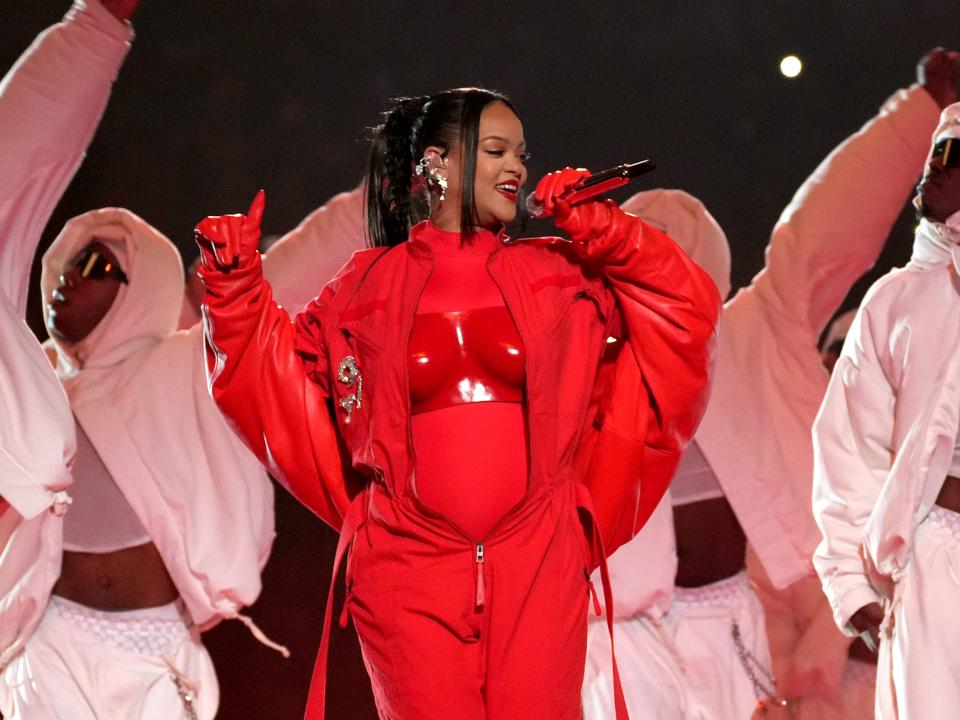 Rihanna performs during the Apple Music Super Bowl LVII Halftime Show in 2023.