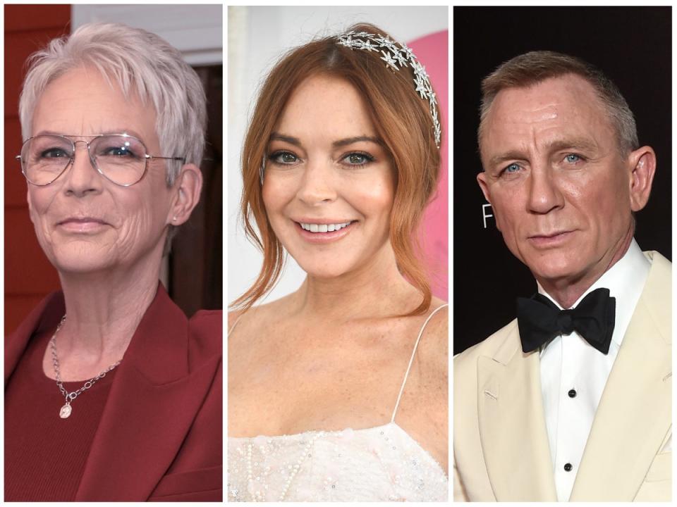 Jamie Lee Curtis, Lindsay Lohan, and Daniel Craig (Getty Images)
