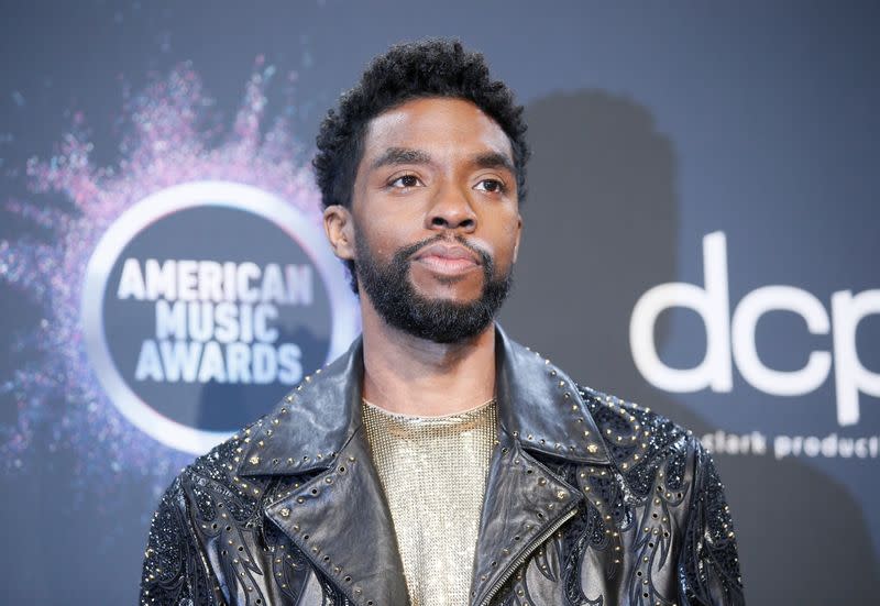 FILE PHOTO: 2019 American Music Awards – Photo Room - Los Angeles, California, U.S., November 24, 2019 – Chadwick Boseman poses backstage