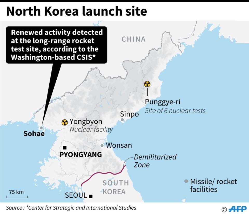 Map showing the Sohae rocket test site in North Korea. (AFP Photo/)