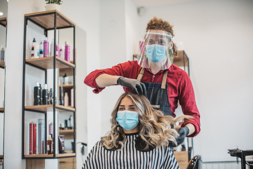 This is what salons could look like when they reopen tomorrow. (Getty Images)