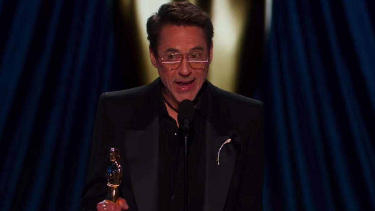  Robert Downey Jr. winning the Oscar for Oppenheimer. 