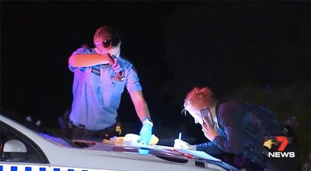 Officers were called out on Monday night. Picture: 7 News