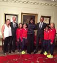 <p>madison_kocian: We had the privilege to meet Mr. President, the First Lady & the Vice President of the United States. (Instagram) </p>