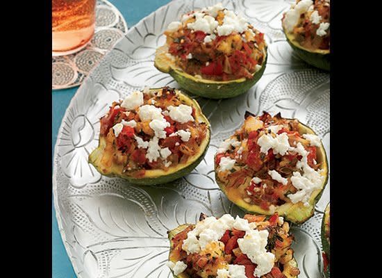 <strong>Get the <a href="http://www.huffingtonpost.com/2011/10/27/shrimp-and-feta-stuffed-z_n_1058681.html" target="_hplink">Shrimp-and-Feta-Stuffed Zucchini recipe</a></strong>