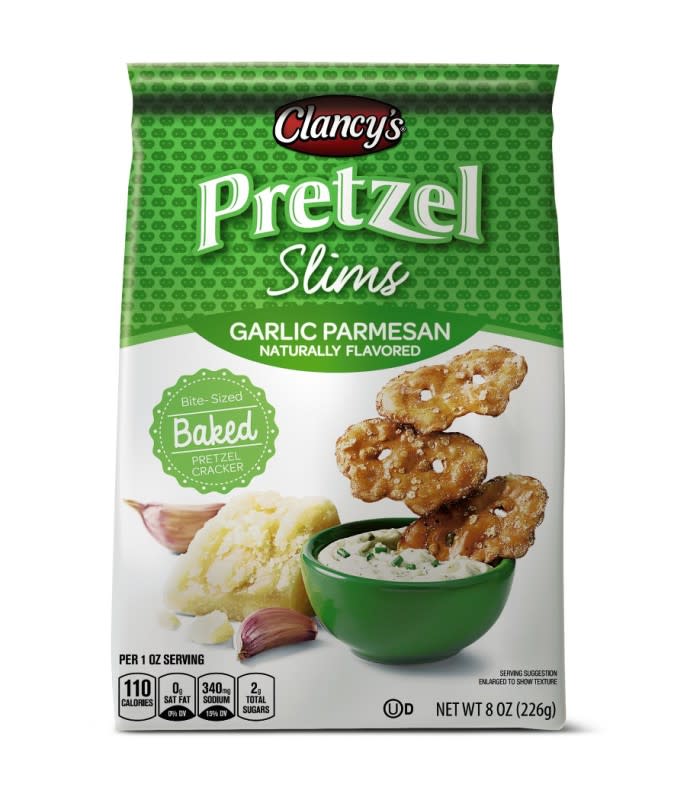 Clancy's Garlic Parmesan Pretzel Slims<p>Aldi</p>