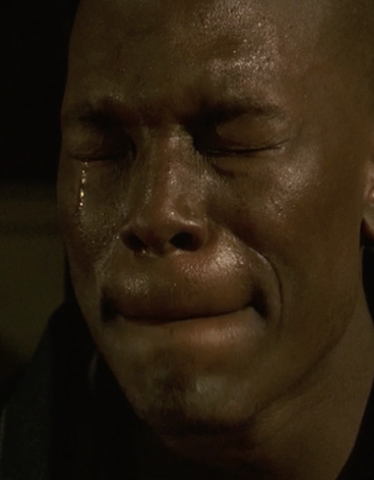 A man crying