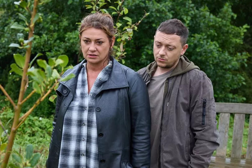 Moira Dingle [NATALIE J ROBB] receives news of an available operation slot the next day.