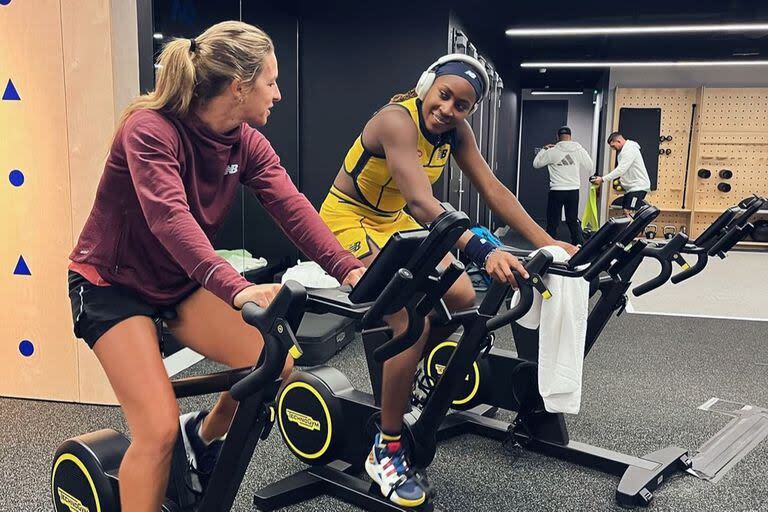 Coco Gauff y su kinesióloga argentina, María Vago