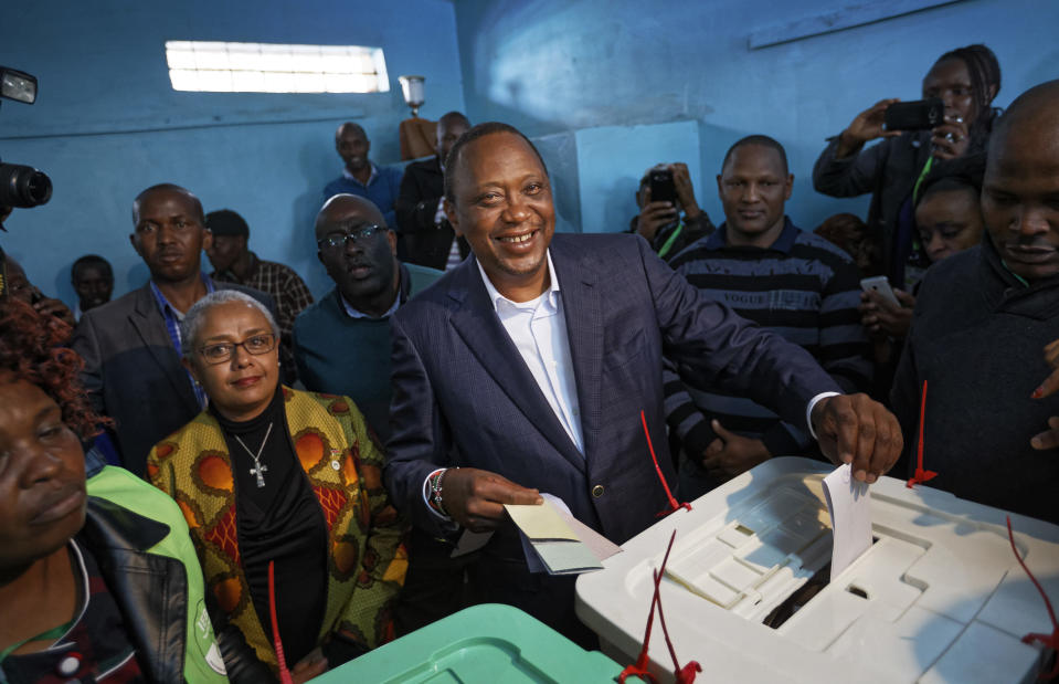 President Uhuru Kenyatta votes