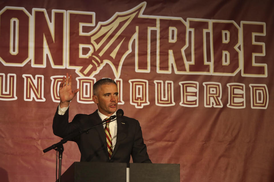 How will Memphis fare against Penn State in the Cotton Bowl after head coach Mike Norvell (pictured) left for Florida State? (AP Photo/Phil Sears)